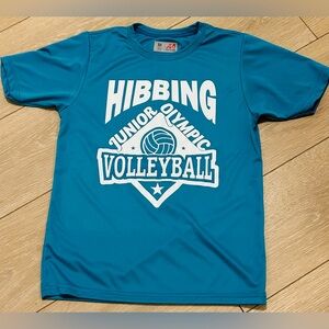 A4 Athletic Volleyball Jersey Youth Size M Short Sleeve Hibbing Turquoise Blue